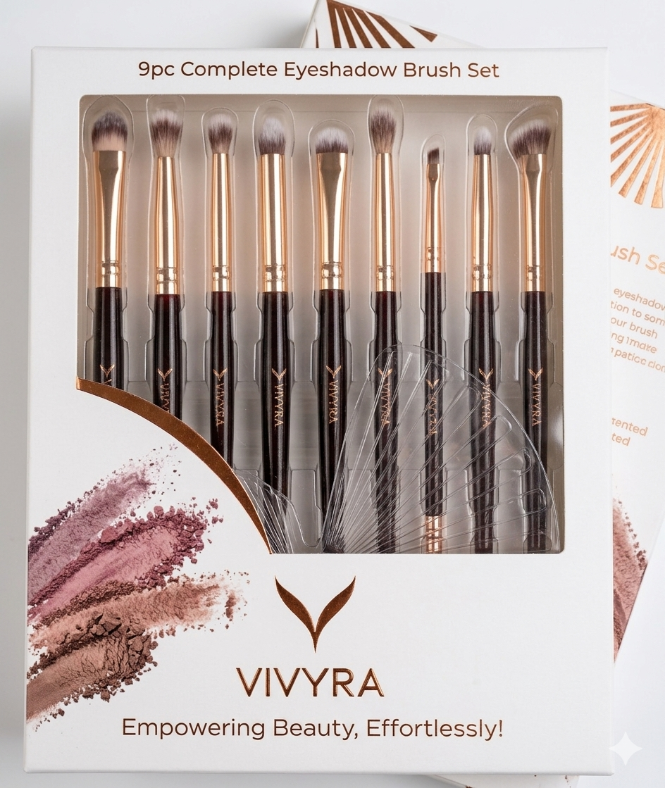 Vivyra Eye Artistry Set – 9 Pc Professional Eye Makeup Brush Set