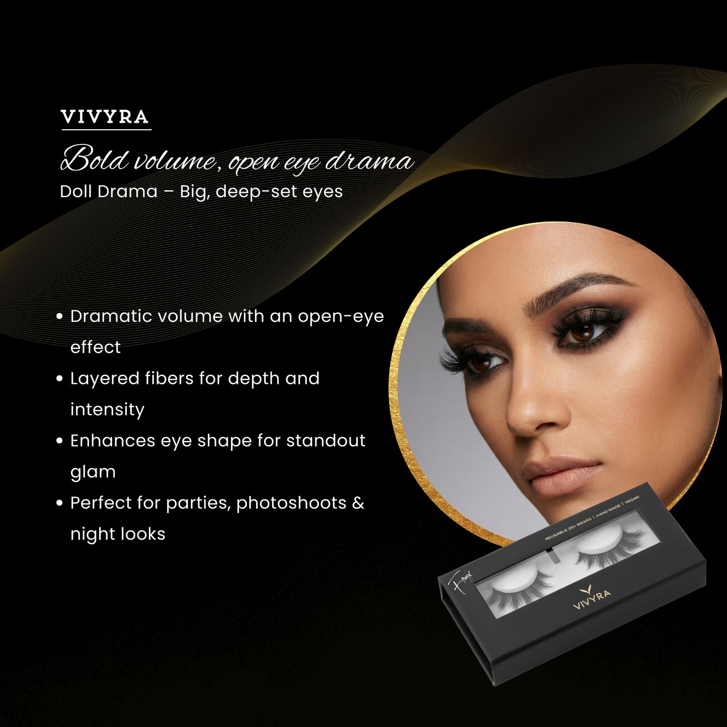 Vivyra DOLL DRAMA Eyelashes - NON HOODED DEEP SET EYES