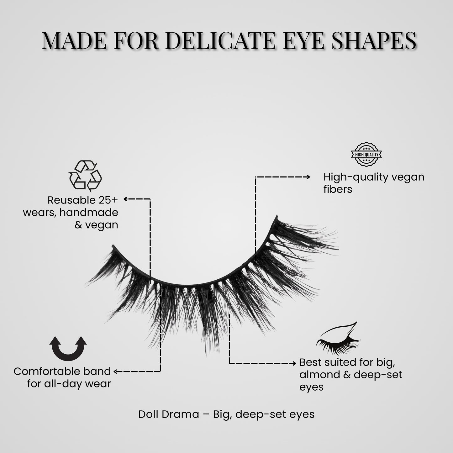 Vivyra DOLL DRAMA Eyelashes - NON HOODED DEEP SET EYES