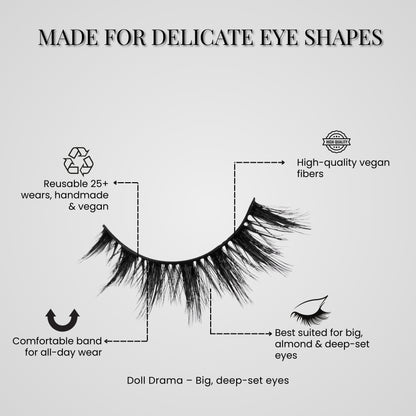 Vivyra DOLL DRAMA Eyelashes - NON HOODED DEEP SET EYES