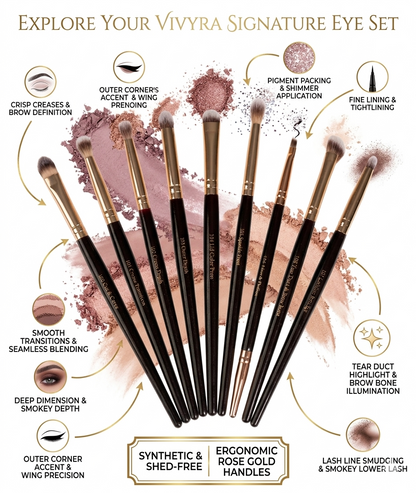Vivyra Eye Artistry Set – 9 Pc Professional Eye Makeup Brush Set