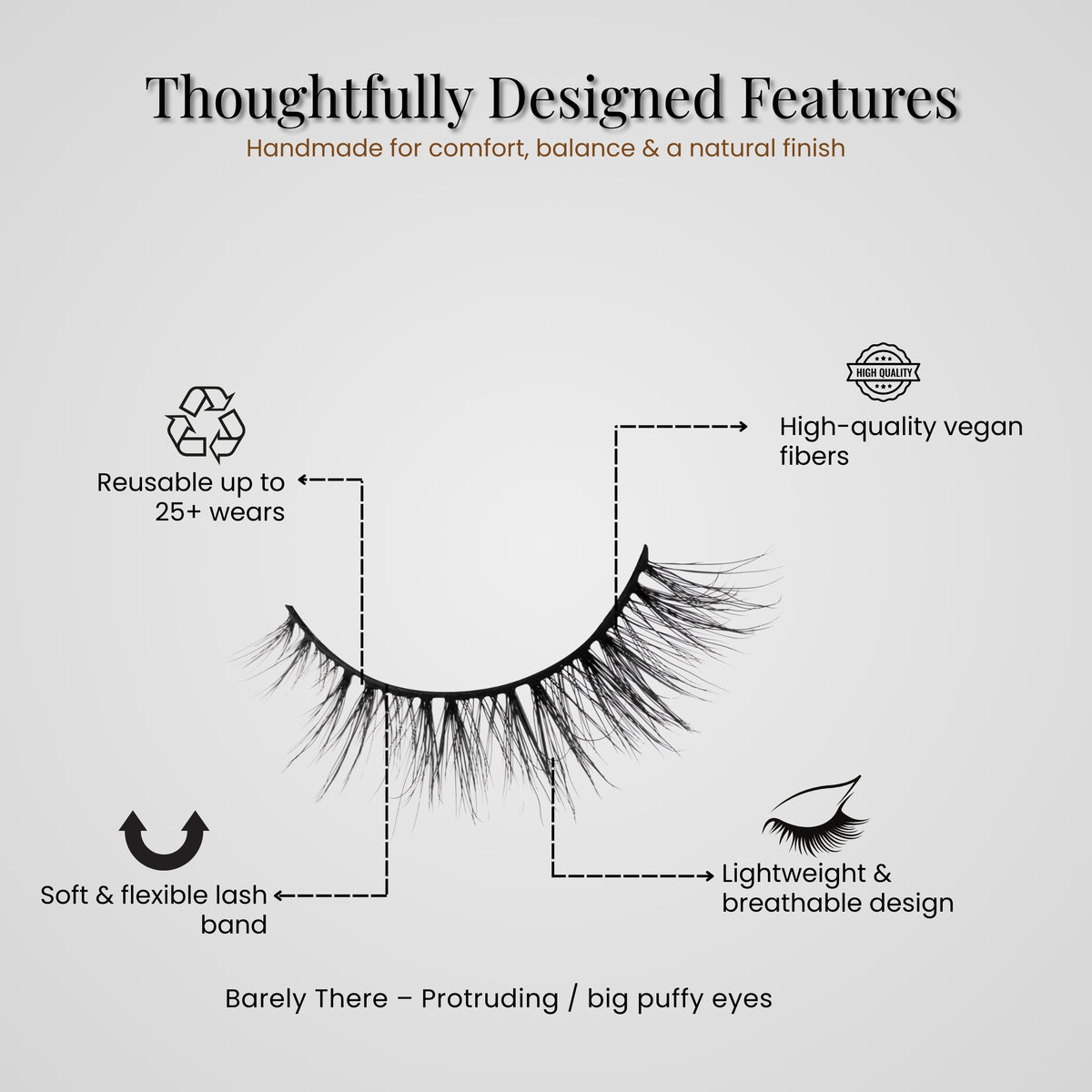 Vivyra BARELY THERE Eyelashes - DOWNTURNED EYES & PROTRUDING EYES