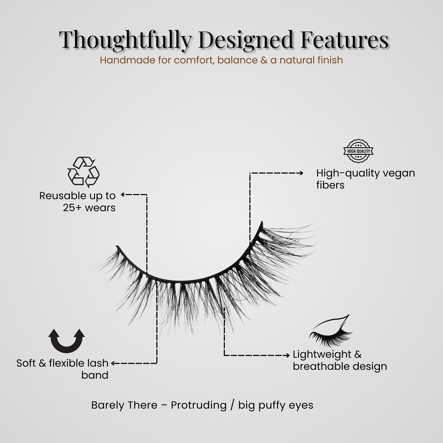 Vivyra BARELY THERE Eyelashes - DOWNTURNED EYES & PROTRUDING EYES