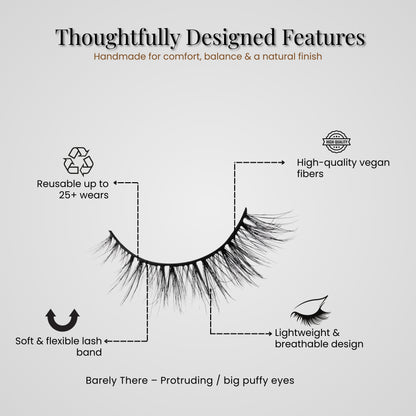 Vivyra BARELY THERE Eyelashes - DOWNTURNED EYES & PROTRUDING EYES