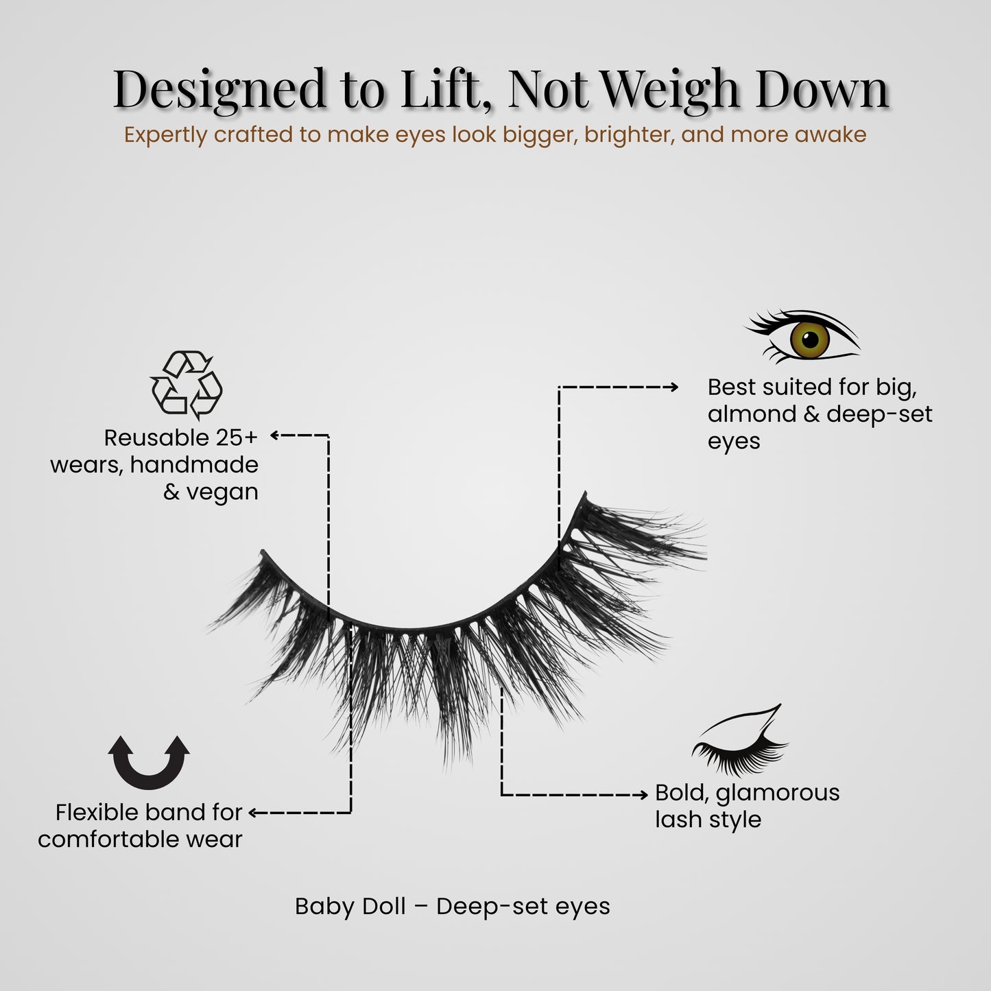 Vivyra BABY DOLL Eyelashes - DEEP SET HOODED EYES