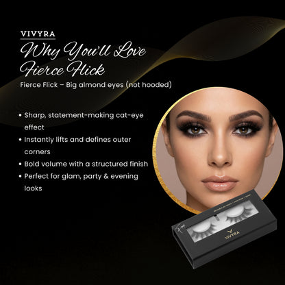 Vivyra FIERCE FLICK Eyelashes - Cat Eyelashes for Almond Eyes